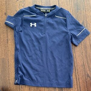 Under Armour Kids Dark Blue Short Sleeve Cage Tee